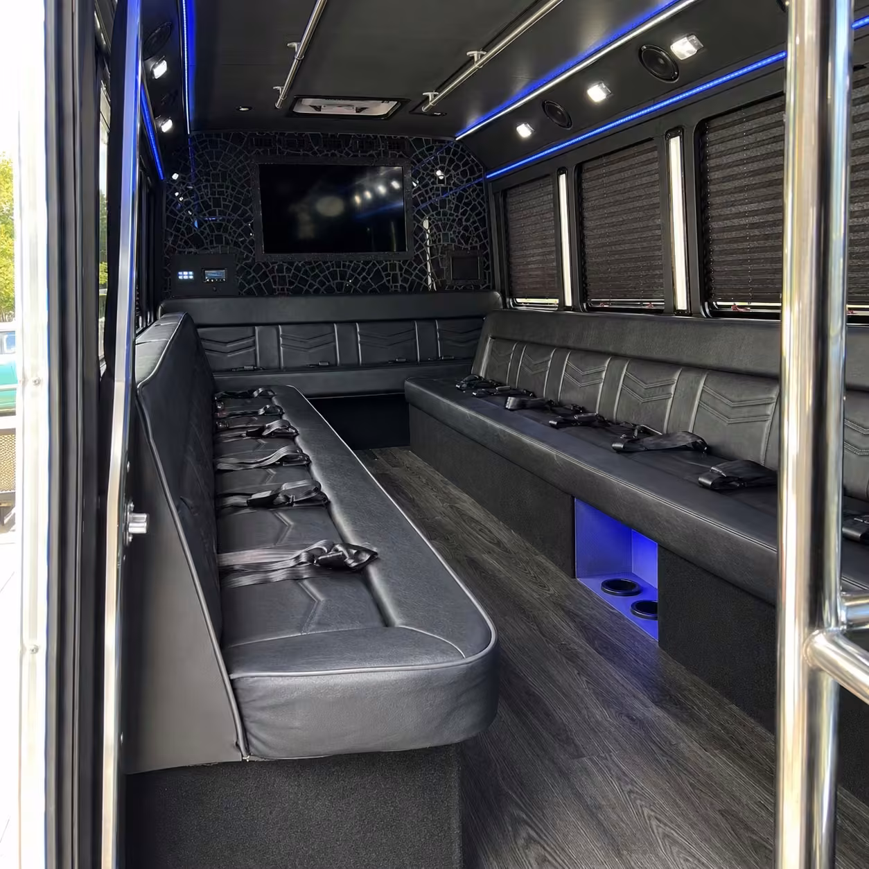 25 passenger party bus inside