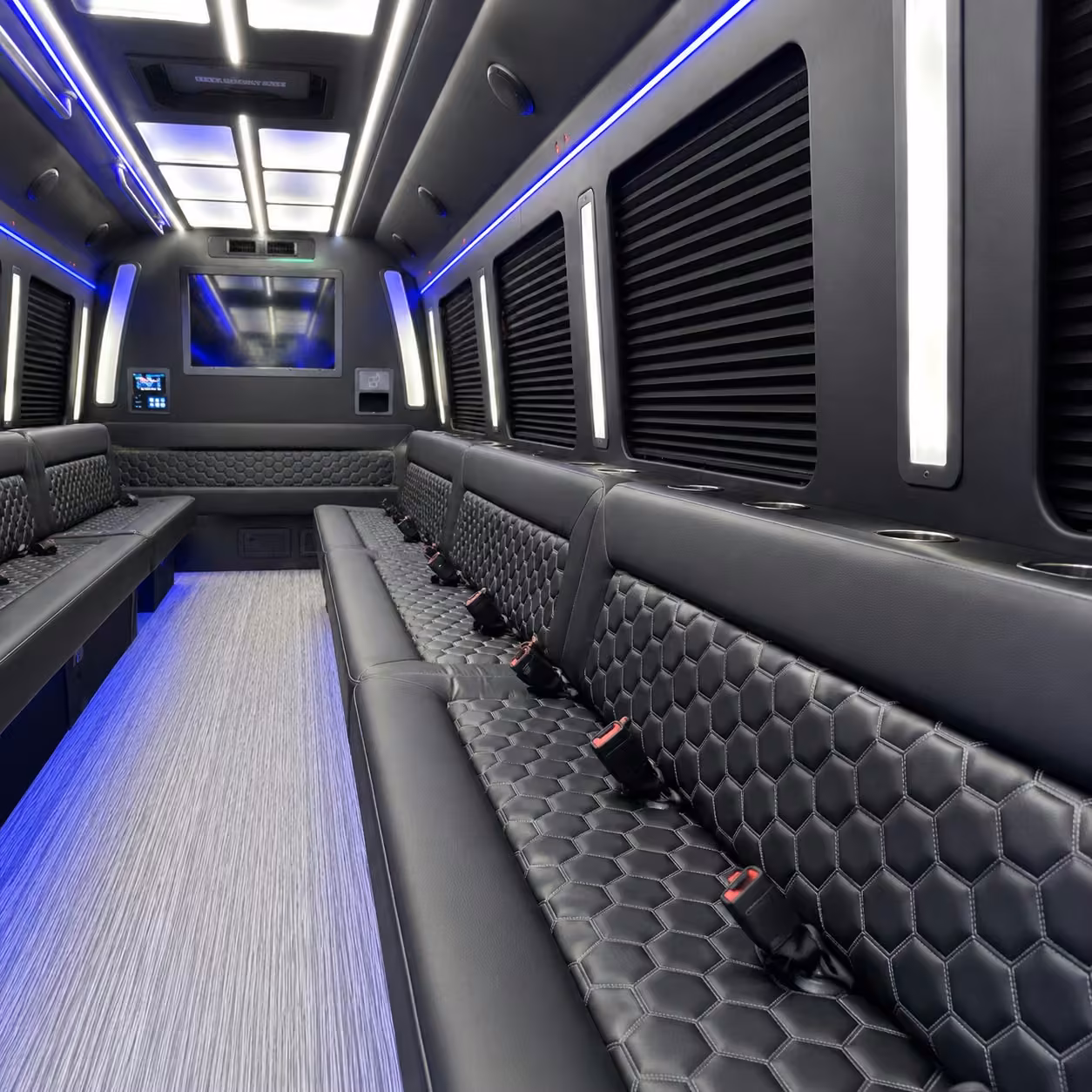 50 passenger party bus inside