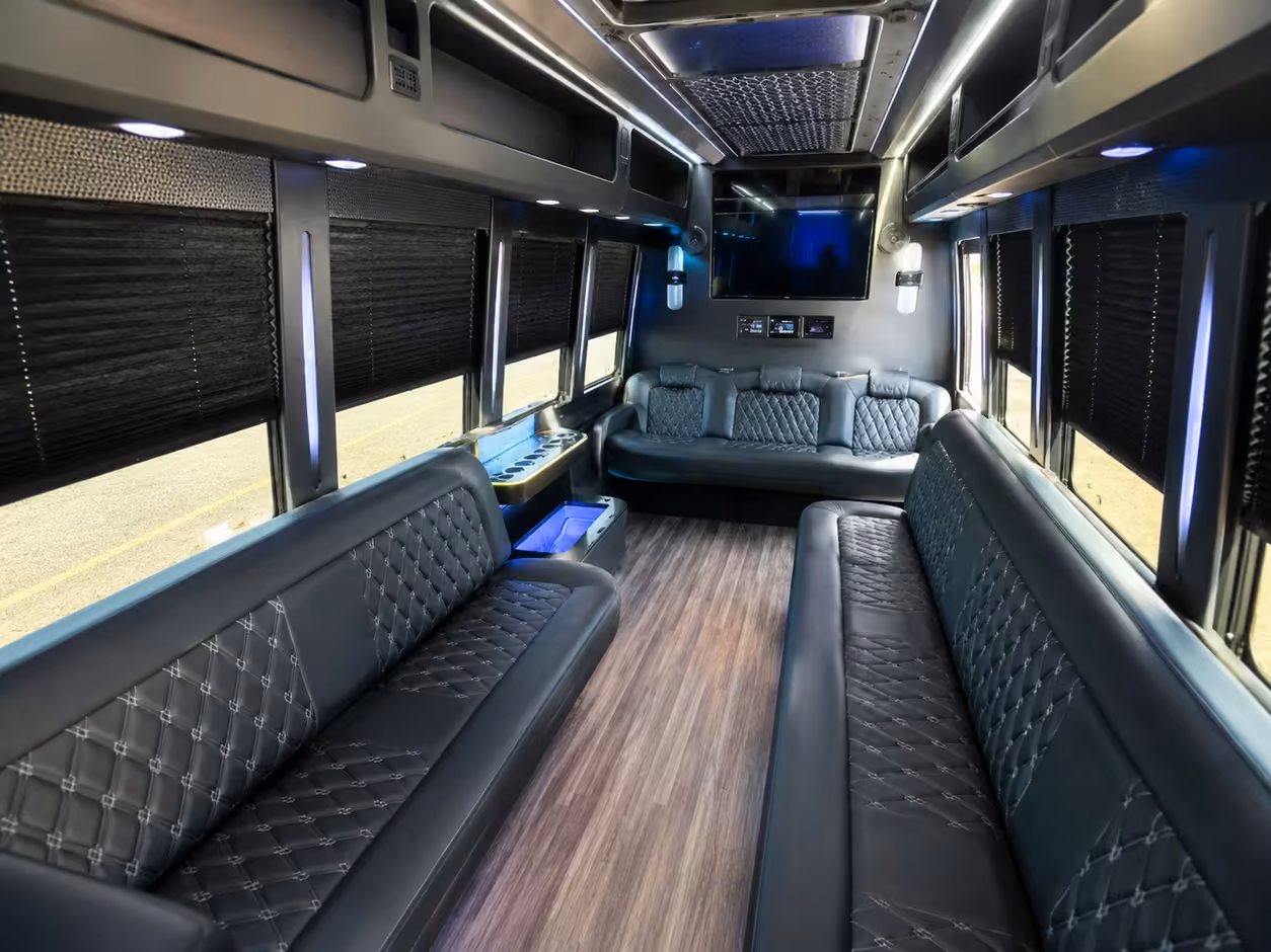 dallas party bus interior